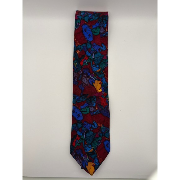 Stonehenge Other - Stonehenge‎ Molecular Expressions Moon Rock Meteorite Silk Tie Red Blue Abstract